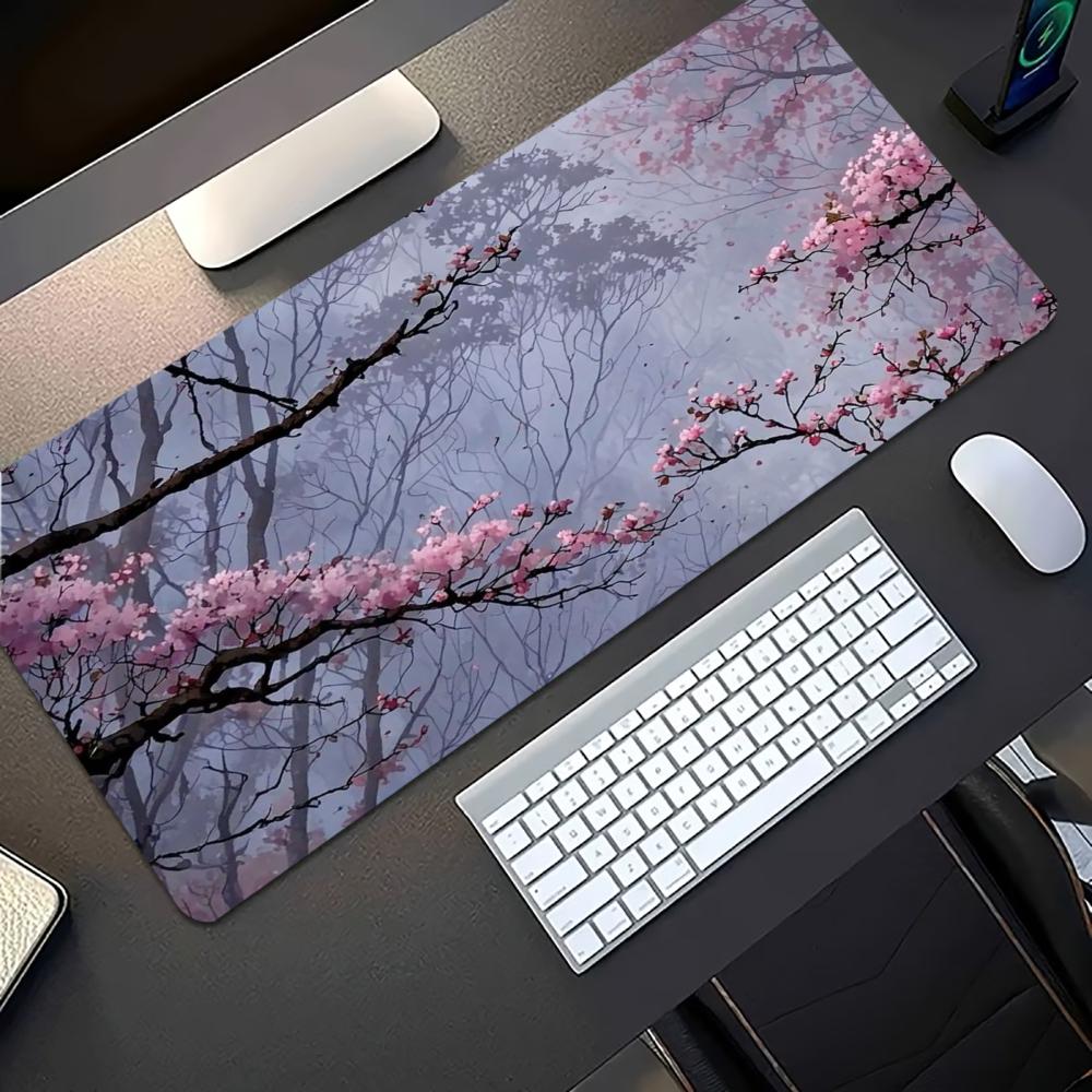 Erik Çiçeği Desenli Geniş Masa - Desk Setup Pc And Laptop incelemesi ve fiyatı